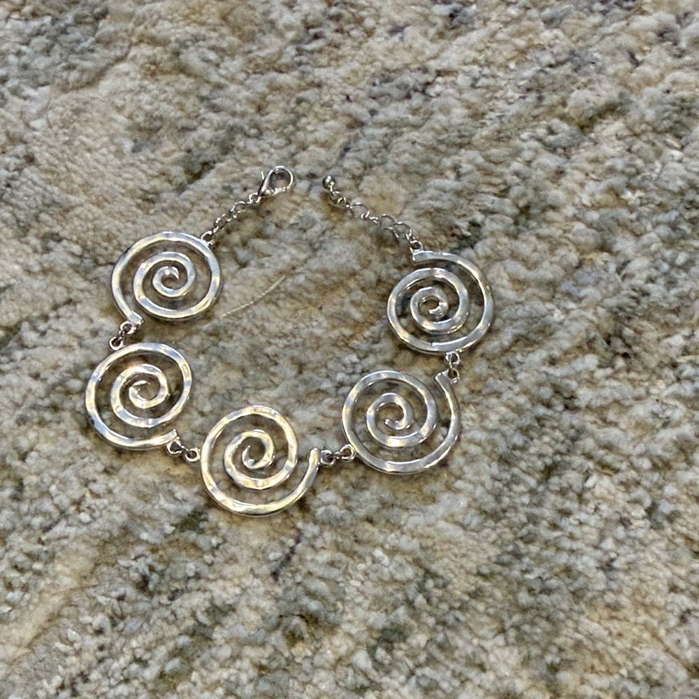 Silver Spiral Link Bracelet - Women's Jewelry